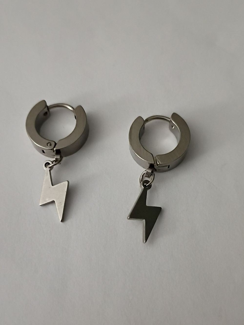 Silver Lightning Bolt Earrings